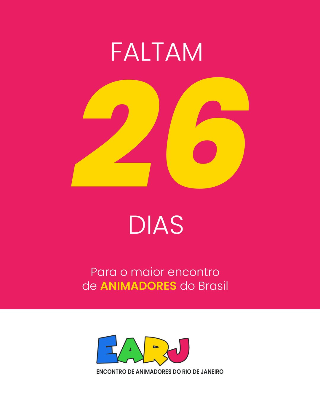 Post de contagem regressiva para o EARJ 2026