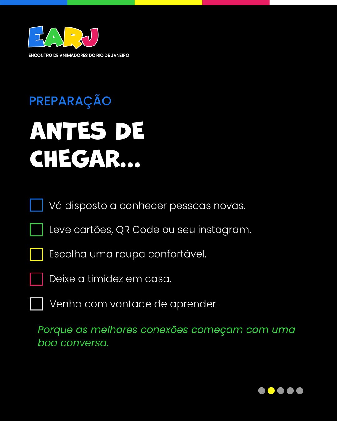 Checklist do participante, antes de chegar
