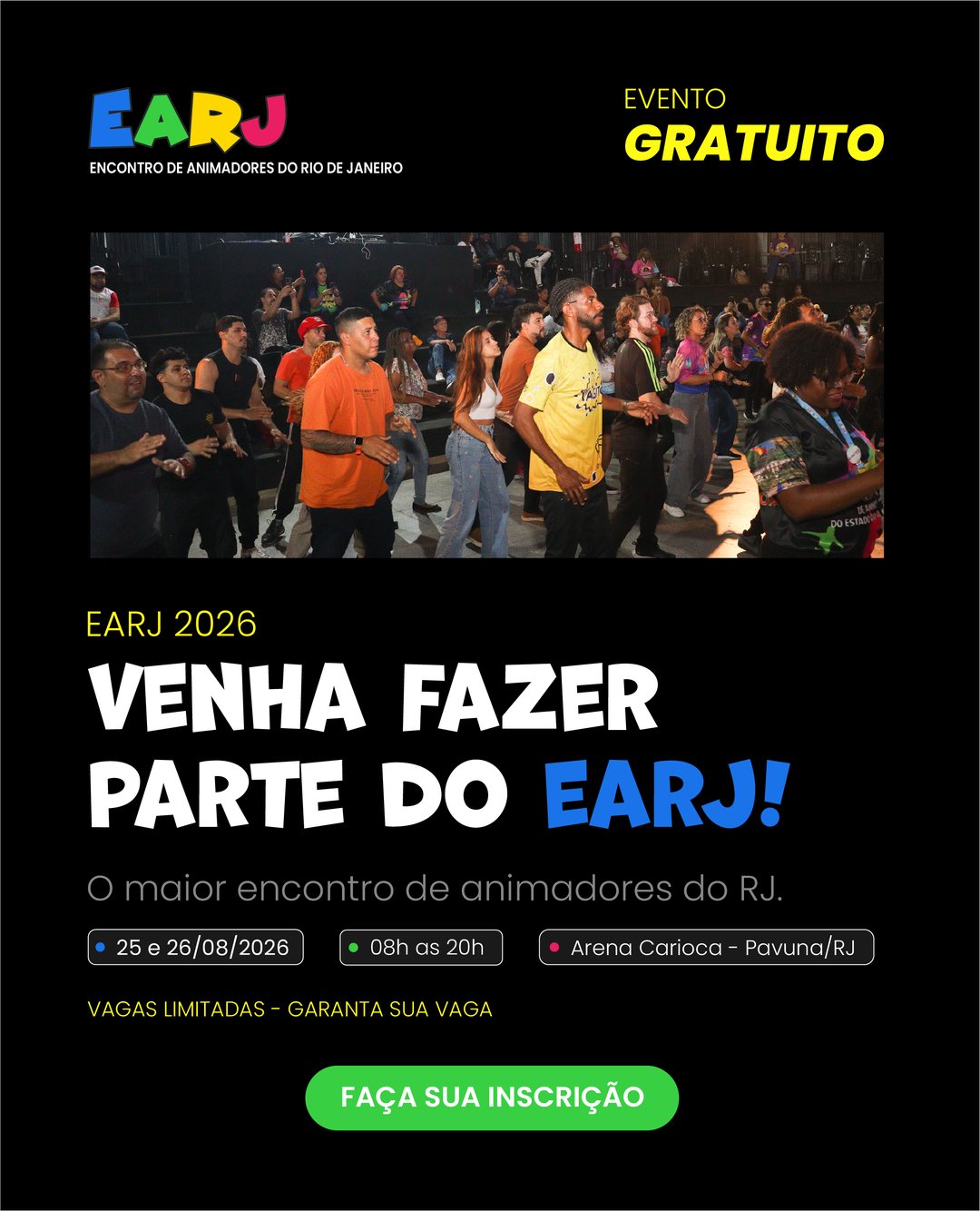 Post de chamada para inscrição no EARJ 2026